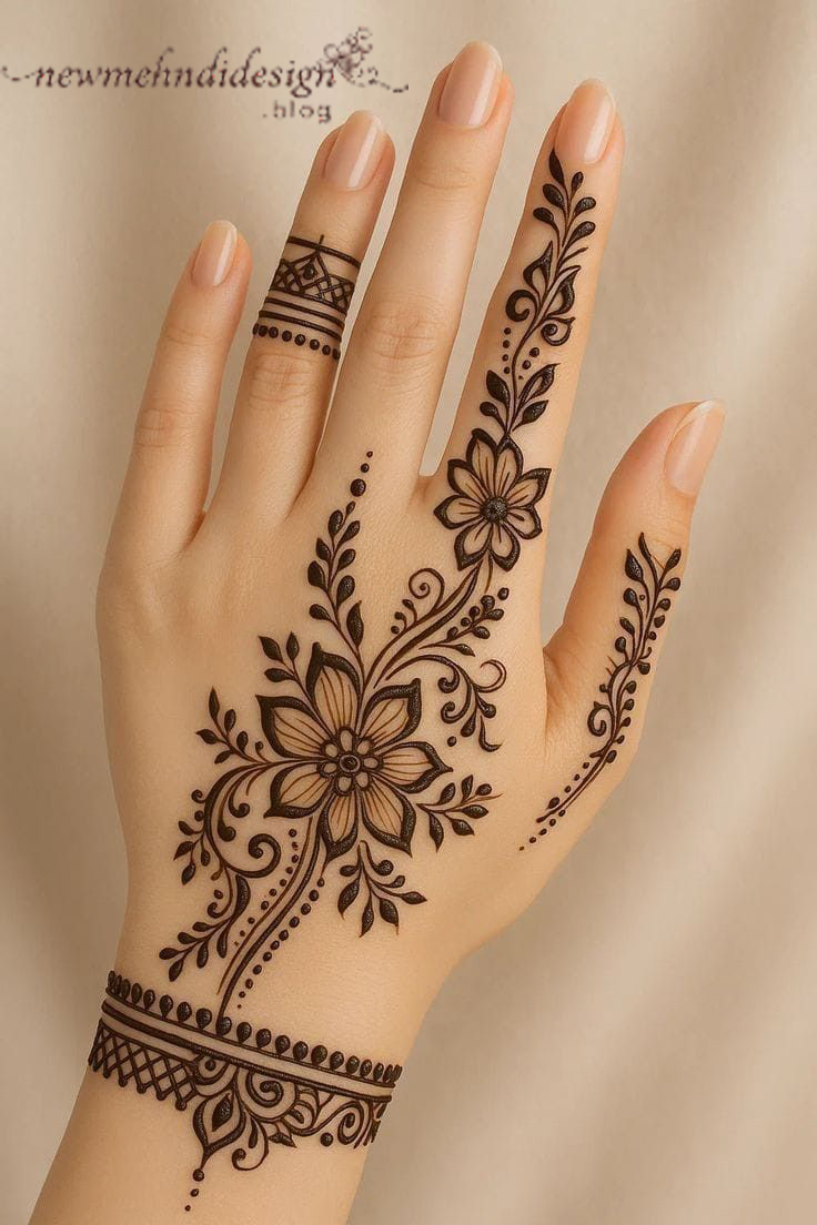 Timeless Simple Back Hand Mehndi Design