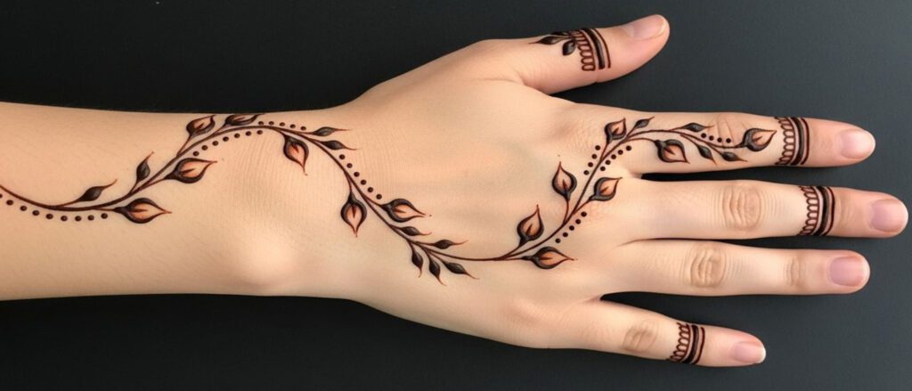 Mehndi design back hand simple
