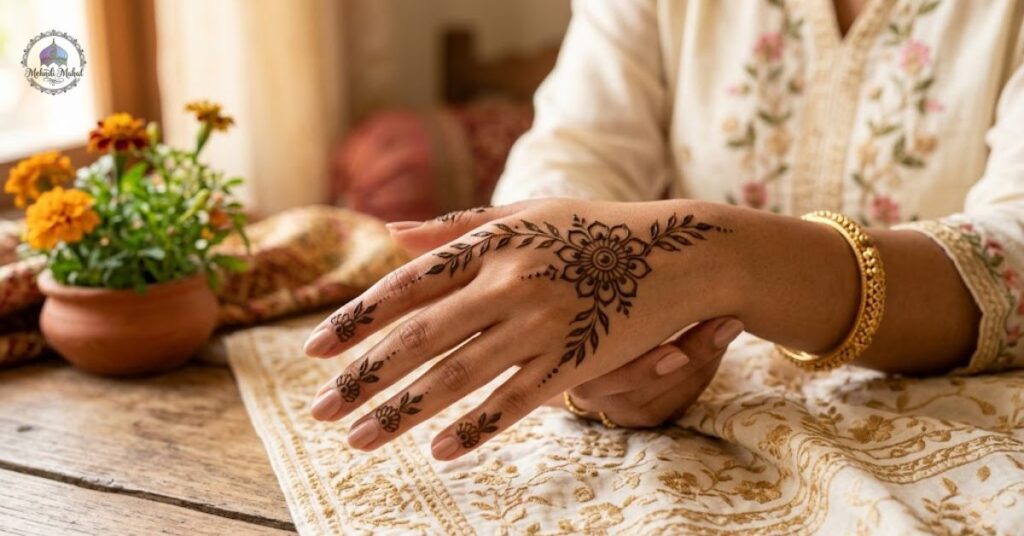 Simple Back Hand Mehndi Design