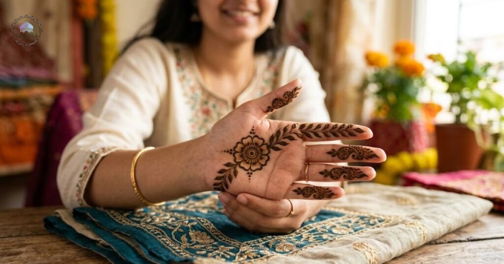 Simple Mehndi Design Front Hand
