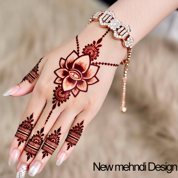 Arabic Simple Mehndi Design Front Hand Style