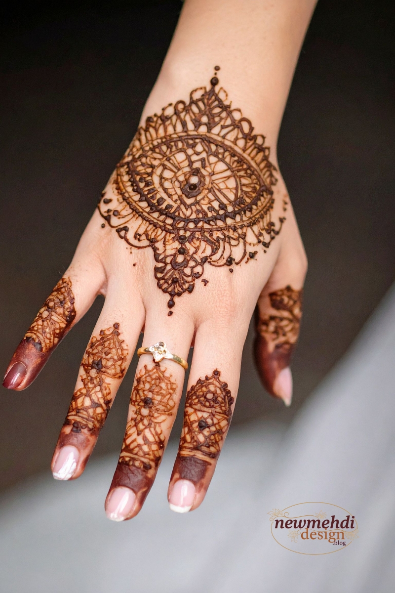 front hand mehndi design easy