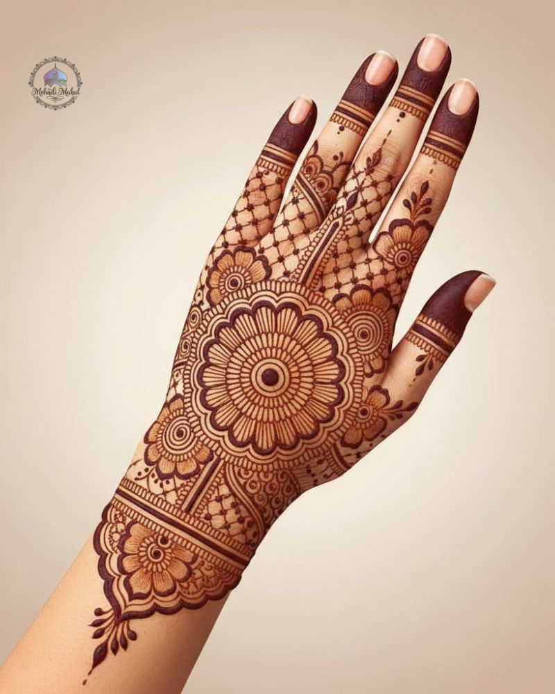 back side full hand mehndi design for eid 