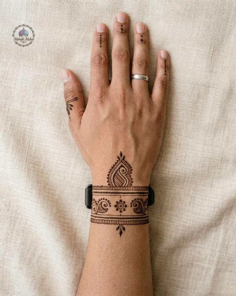 simple groom mehandi designs