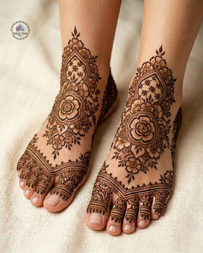 Floral Mehndi Designs for Feet