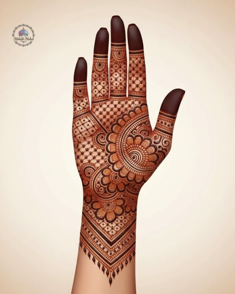 eid full hand mehndi design for beginners