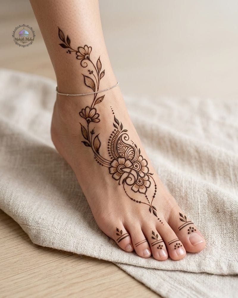 simple mehndi designs for feet bridal henna ideas