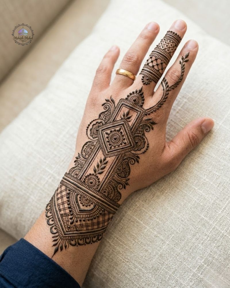 Gents mehndi design simple and beautiful for front hand