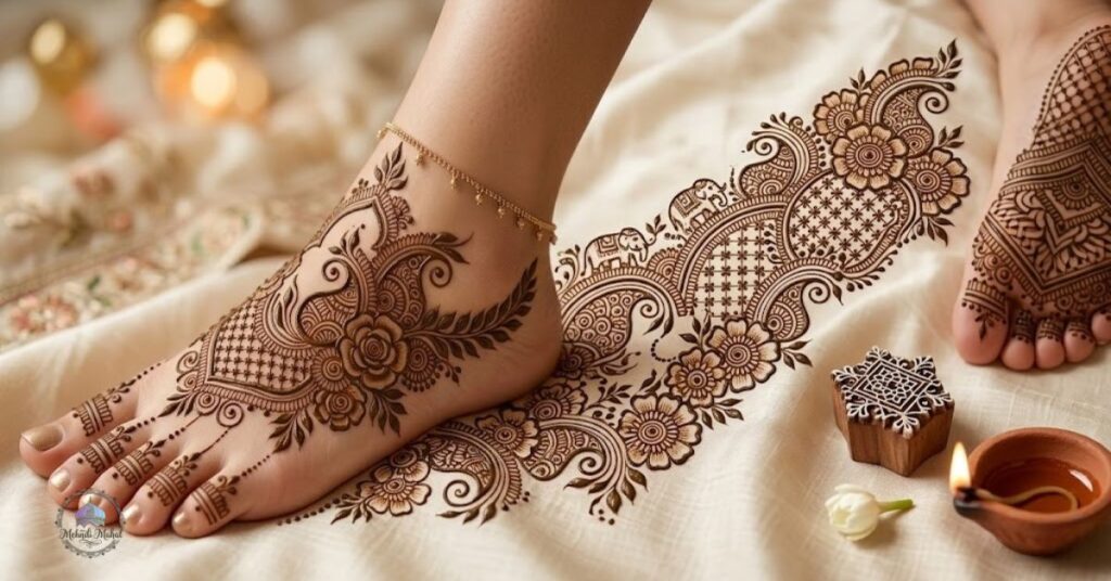 foot mehndi design for brides