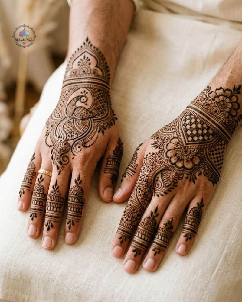 bridegroom mehndi design for wedding 2026