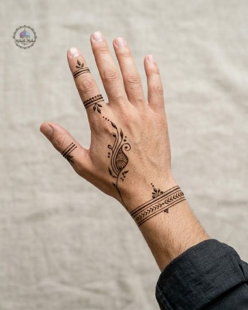 Simple & Minimalist Mehndi Designs for Men