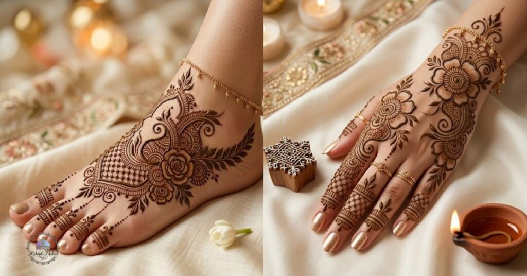 simple foot mehndi design
