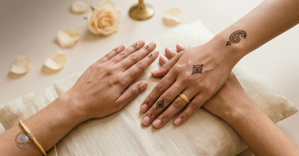 Minimal mehndi design for groom