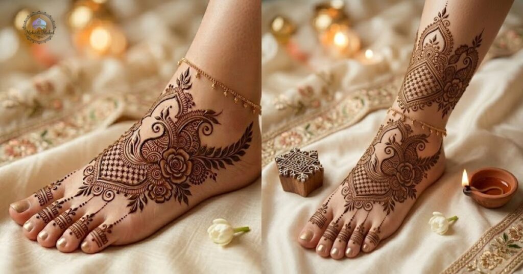 bridal foot mehndi design 2025