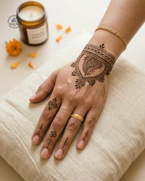 Mandala mehndi design for groom
