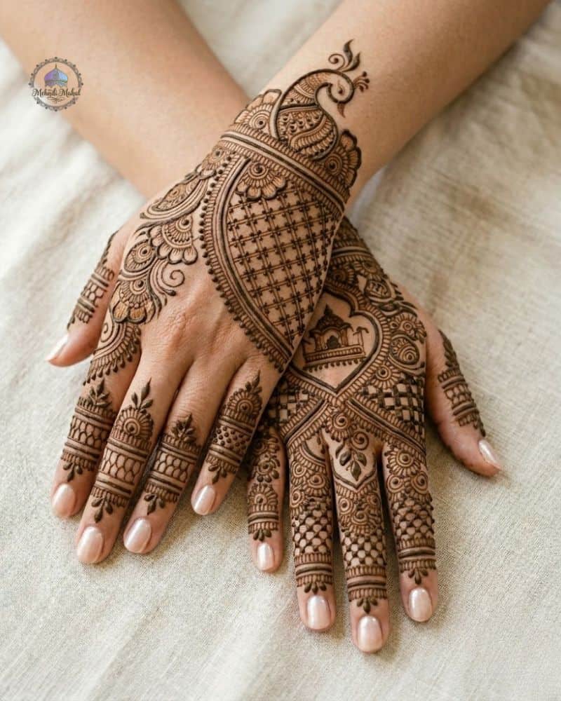 minimalist bridegroom mehndi design wrist band