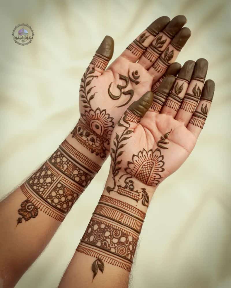 Indian bridegroom mehndi design traditional