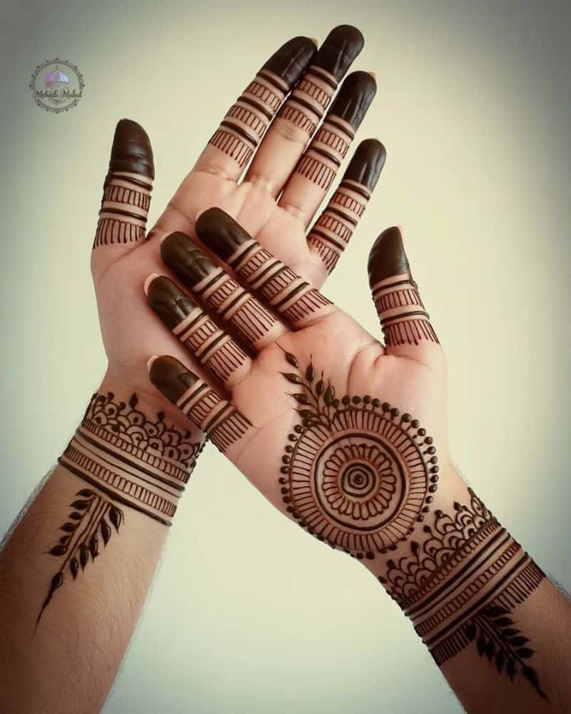 Arabic bridegroom mehndi design for wedding