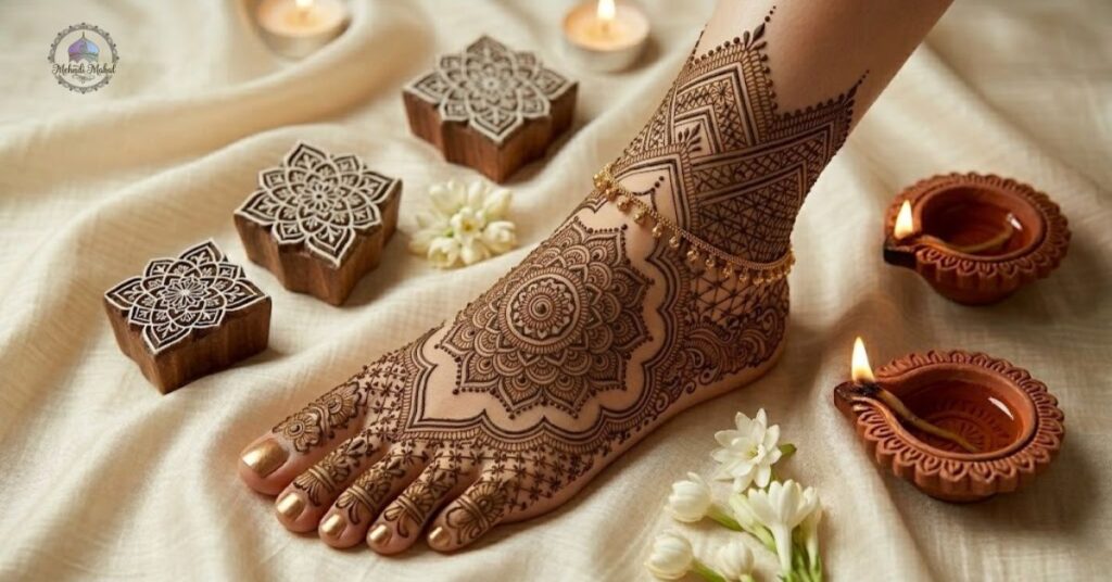 Mandala & Geometric Foot Mehndi Patterns