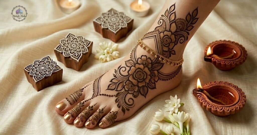Arabic Foot Mehndi Designs for Brides