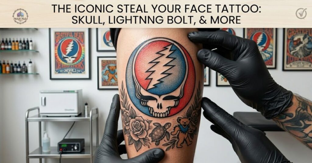 Steal Your Face Tattoo – The Iconic Skull with Lightning Bolt