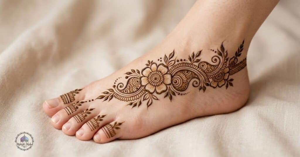 simple mehndi designs for feet