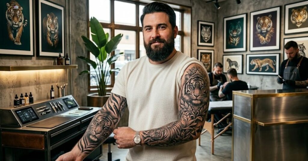 Black and Grey Tiger Tattoo Designs