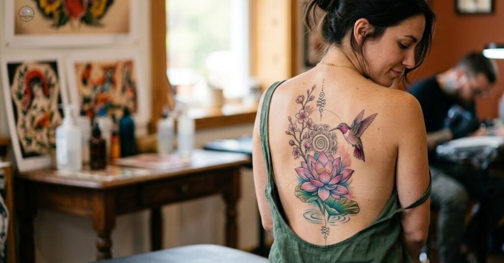 Lotus Flower Tattoo with Other Elements