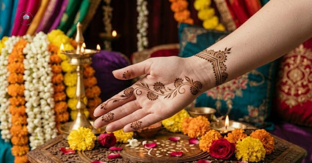 Delicate Ring-Style Circle Mehndi on Each Finger