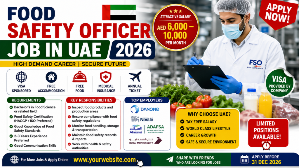 Food Safety Officer Job in UAE 2026 — Complete Guide